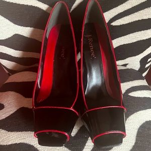 J. Renee Peep Toe Patent Pumps 13W